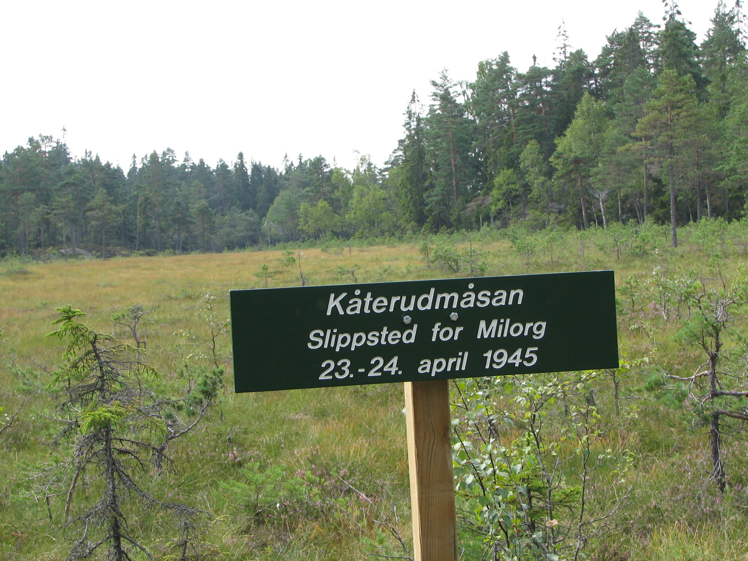 Skiltet på Kåterudmåsan. Foto: Per Klevan / Lokalhistoriewiki.