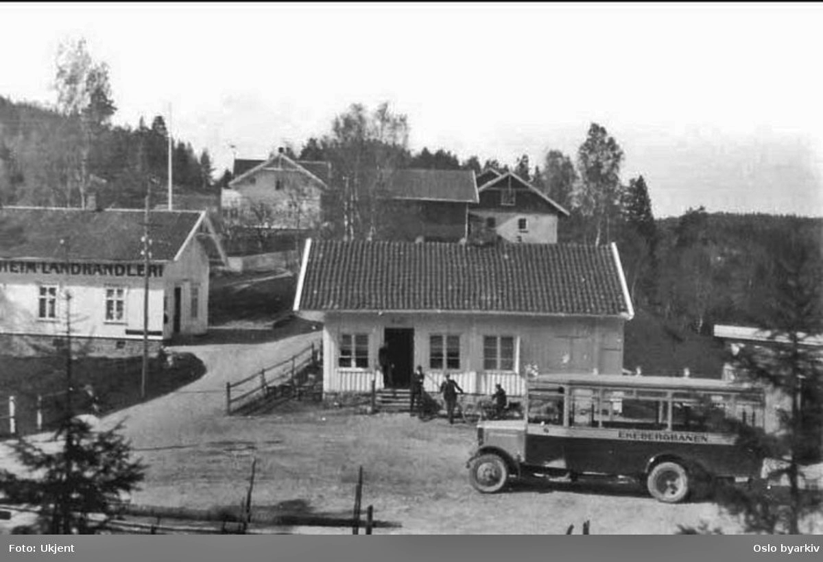 Godhein Landhandleri og Se-Op hvilestue i 1927. Foto: Oslo byarkiv