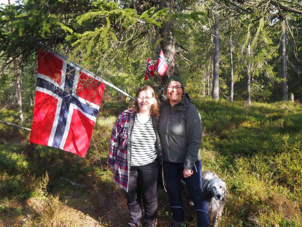 17. mai-plassen ligger på en liten høyde ved løypekrysset øst for Skråbakkhølet. Den planlagte skogsbilveien går i en kurve rundt plassen, som dermed blir forvandlet til en slags trafikkøy midt i Østmarka.